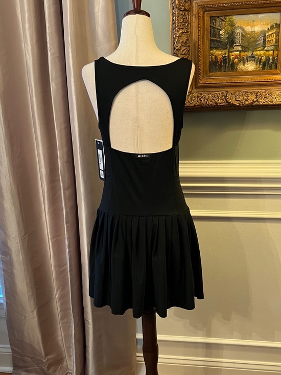 $288 NWT Michi Black Instinct Pleated Tennis Dress Size MEDIUM - Picture 5 of 6